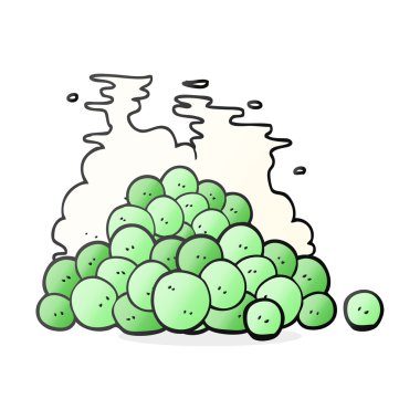 serbest çizilmiş karikatür bezelye