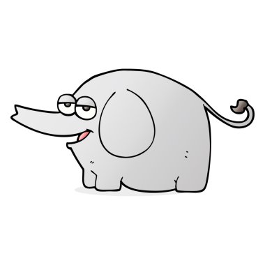 karikatür fili su fışkırtıyor.