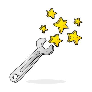 serbest çizilmiş karikatür somun anahtarı