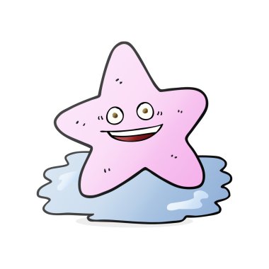 serbest çizilmiş karikatür denizyıldızı
