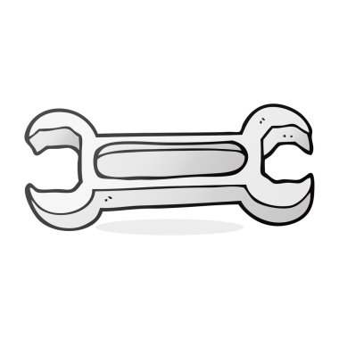 serbest çizilmiş karikatür somun anahtarı