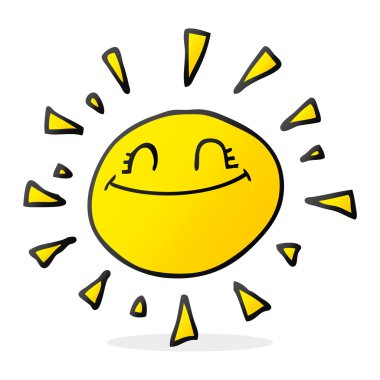 mutlu karikatür güneş
