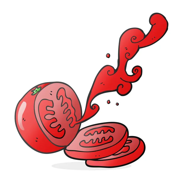 Tomate en rodajas de dibujos animados — Vector de stock