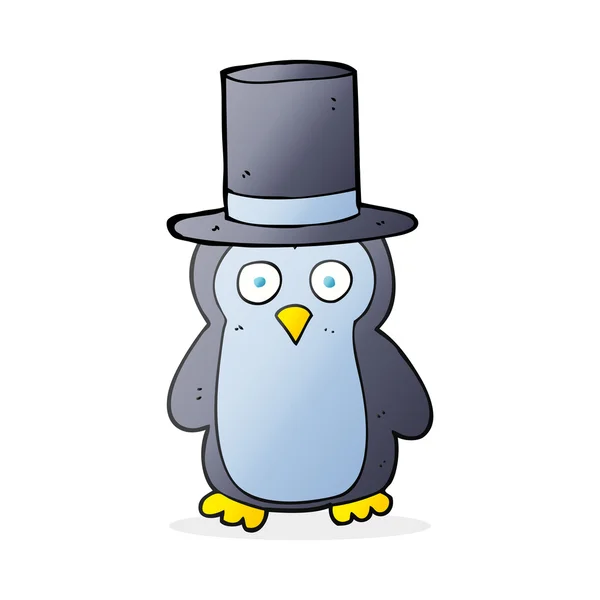 漫画のペンギンの身に着けている帽子 — ストックベクタ