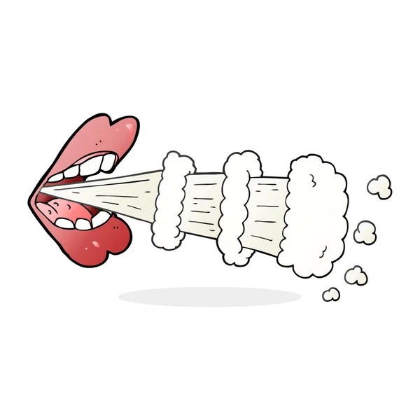 Freehand drawn cartoon mouth breathing — Stock Vector