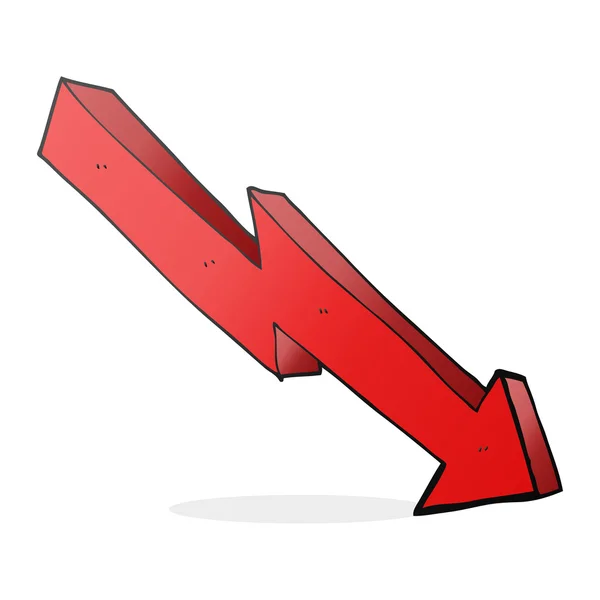 Cartoon arrow down trend — Stock Vector