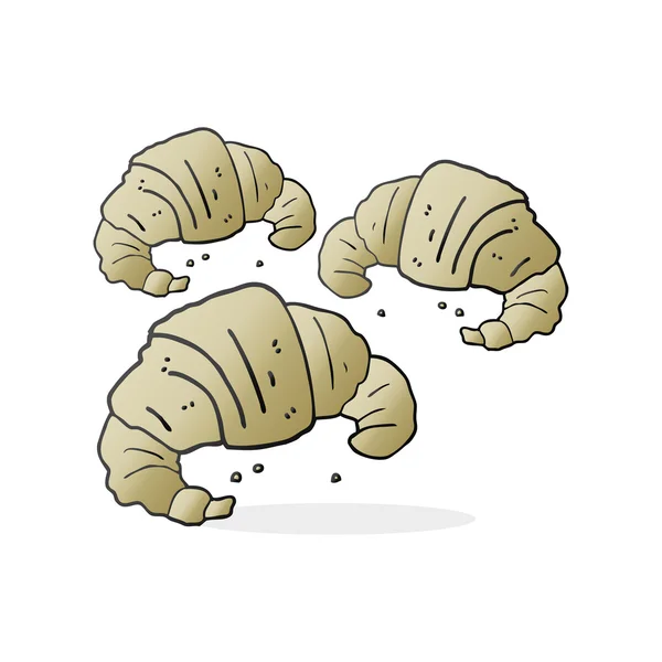 Croissants dessin animé dessinés à la main libre — Image vectorielle