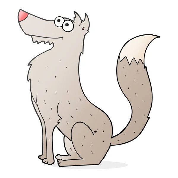 Свободный рисованный мультяшный волк — стоковый вектор