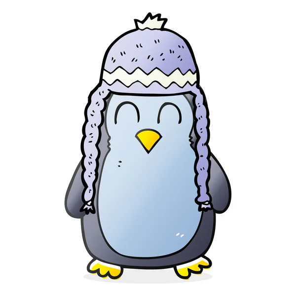 Cartoon pinguïn dragen hoed — Stockvector