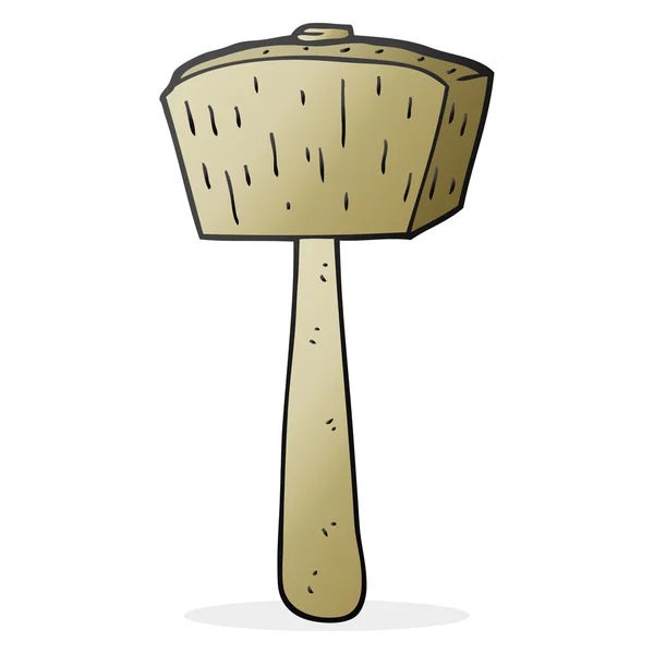 Cartoon wooden mallet — Stock Vector