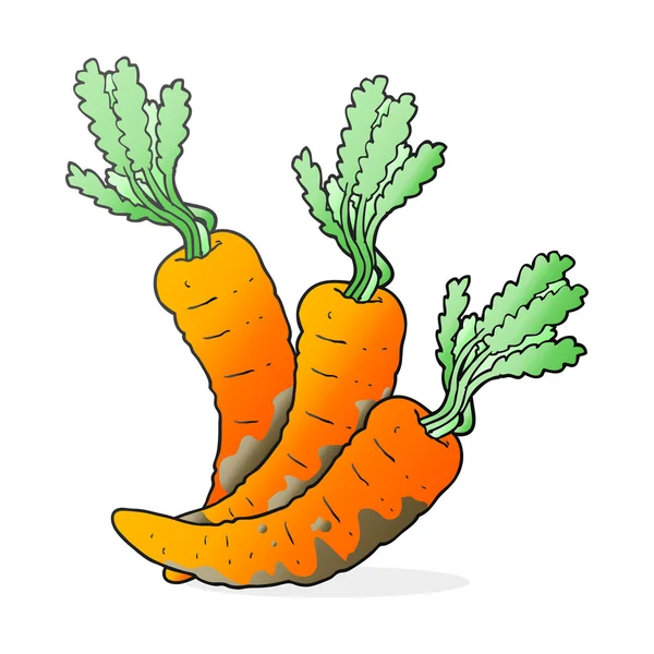 Kartun gambar dengan tangan bebas wortel - Stok Vektor