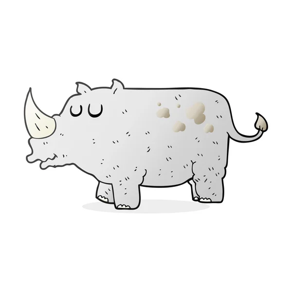 Rinoceronte cartone animato disegnato a mano libera — Vettoriale Stock