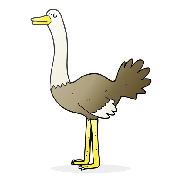 Avestruz desenho animado desenhado à mão livre — Vetor de Stock