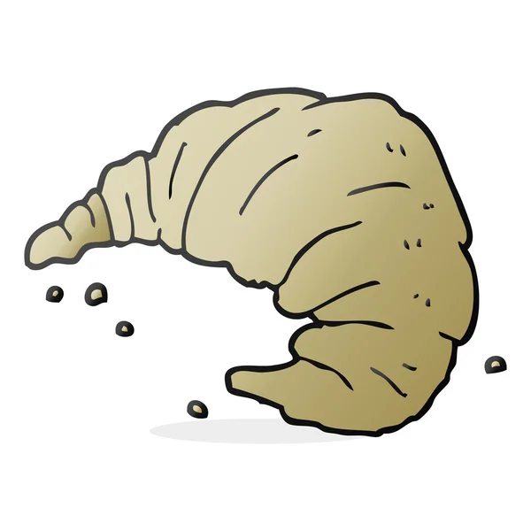 FreeHand ritade cartoon croissant — Stock vektor