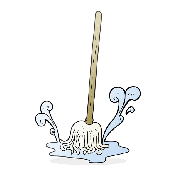 Szabadkézi rajzolt karikatúra mop — Stock Vector