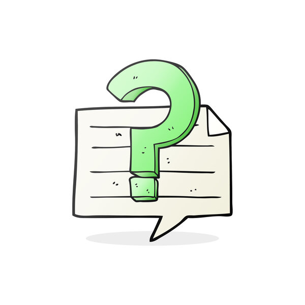 cartoon question mark speech bubble