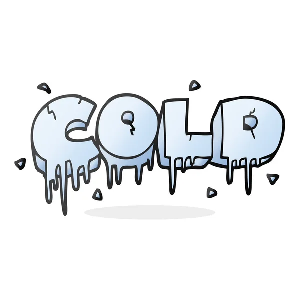 Desenho animado símbolo de texto frio —  Vetores de Stock