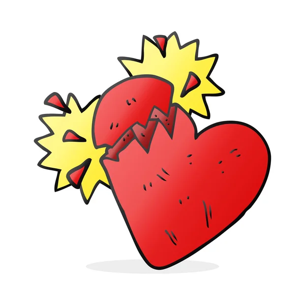 Corazón roto de dibujos animados — Vector de stock