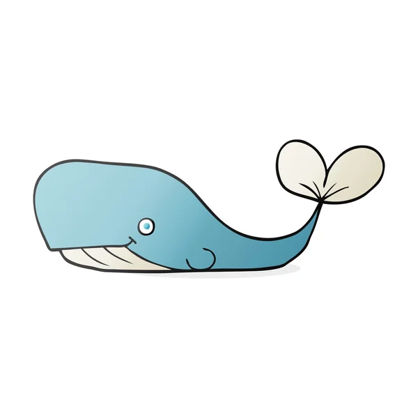 Balena fumetto disegnato a mano libera — Vettoriale Stock