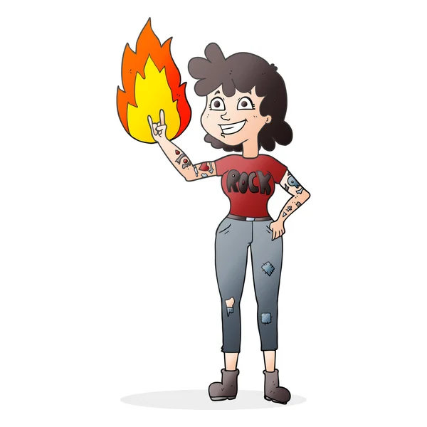 Chica de dibujos animados rock — Vector de stock