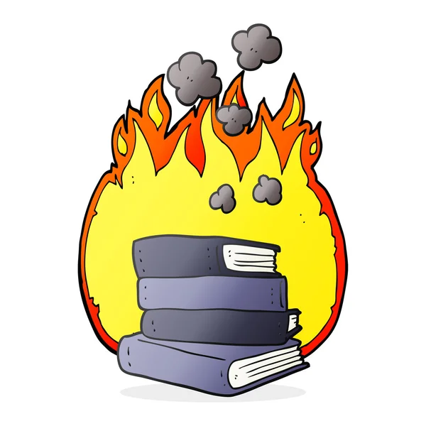 Pile de dessins animés de livres brûlants — Image vectorielle