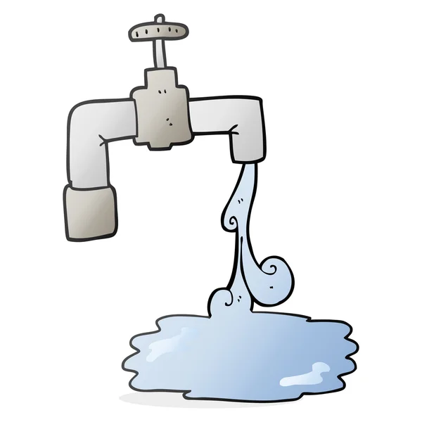 Cartoon running faucet — Stock Vector