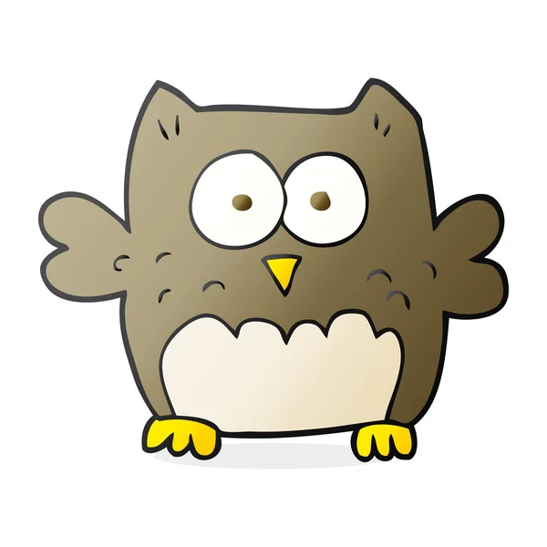 FreeHand ritade cartoon owl — Stock vektor