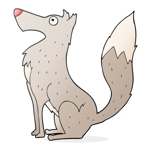 Freihand gezeichneter Cartoon Wolf — Stockvektor