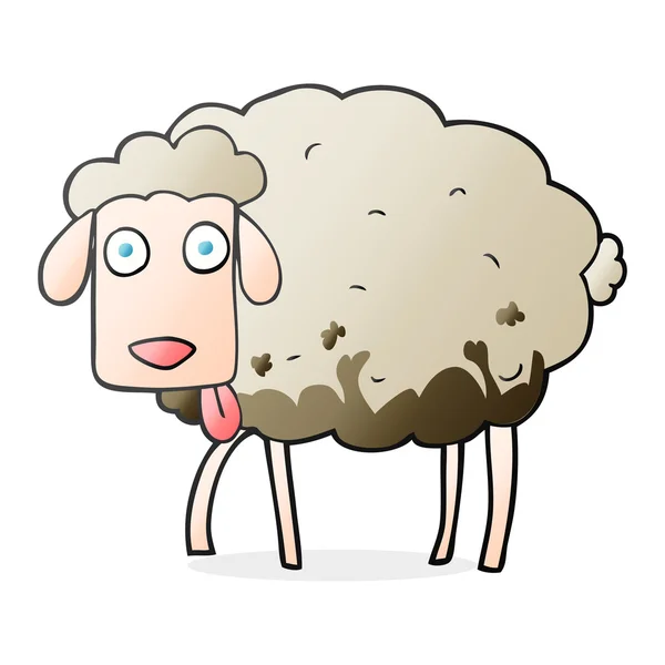 Dessin animé moutons boueux — Image vectorielle