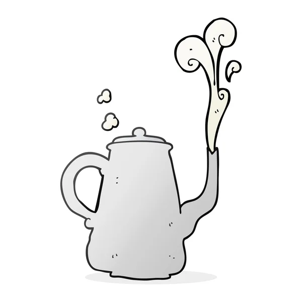 Dessin animé cafetière vapeur — Image vectorielle