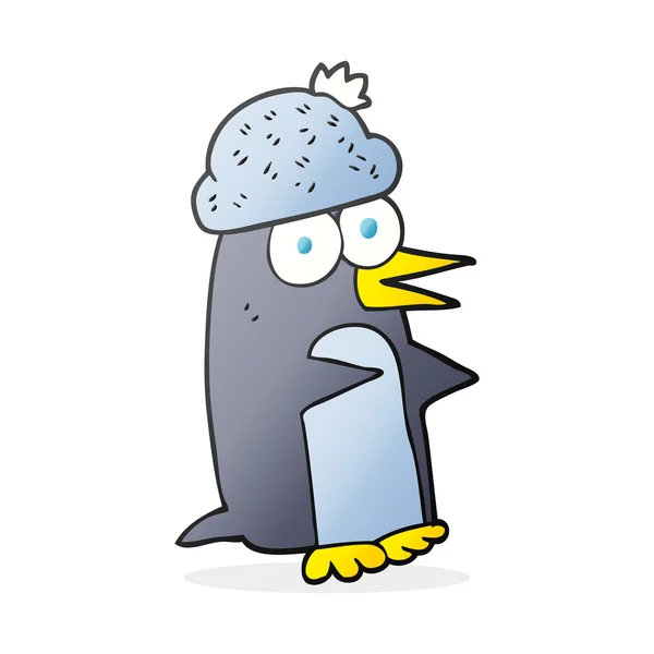 Freehand drawn cartoon penguin — Stock Vector