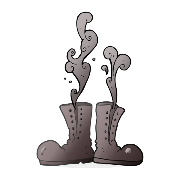 Caricatura humeante ejército botas — Archivo Imágenes Vectoriales