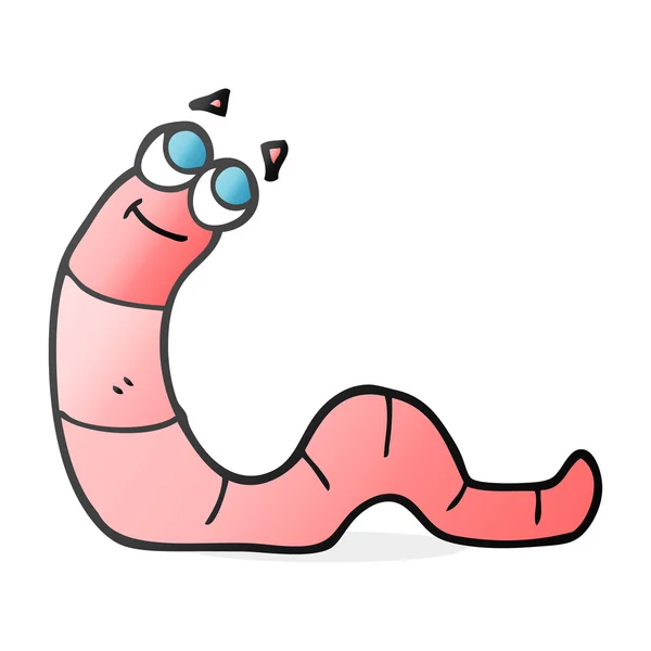 FreeHand getekende cartoon worm — Stockvector