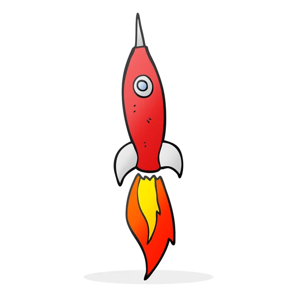 Cohete de dibujos animados dibujado a mano alzada — Vector de stock