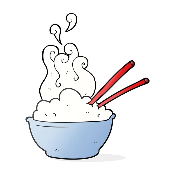 Kreslený misku rýže — Stockový vektor