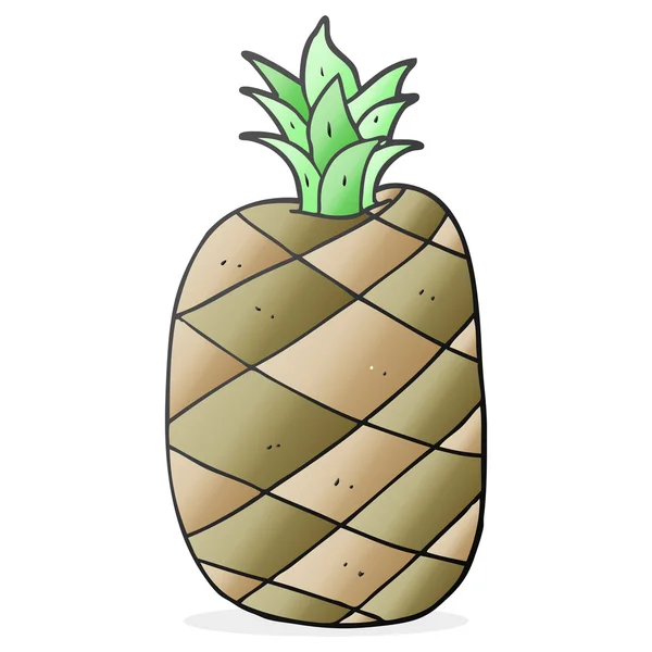 FreeHand ritade cartoon ananas — Stock vektor