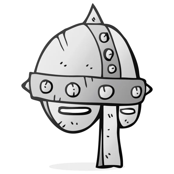 Casco medieval de dibujos animados — Vector de stock