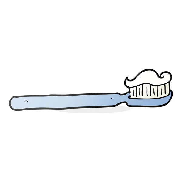 Brosse à dents dessin animé à main levée — Image vectorielle