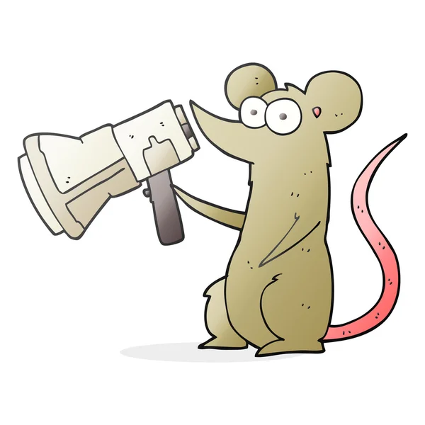 Cartoon mouse with megaphone — Stock Vector