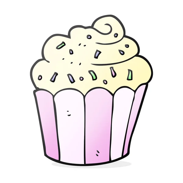 Freihand gezeichneter Cartoon-Cupcake — Stockvektor