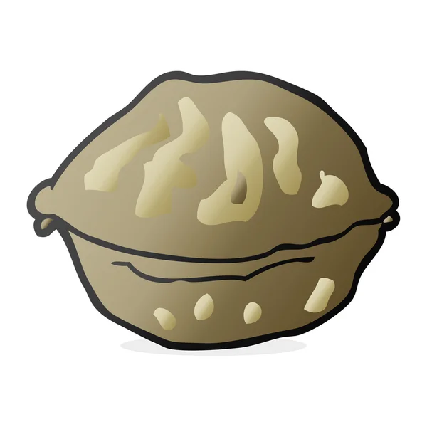 Мультфильм грецкий орех в скорлупе — стоковый вектор