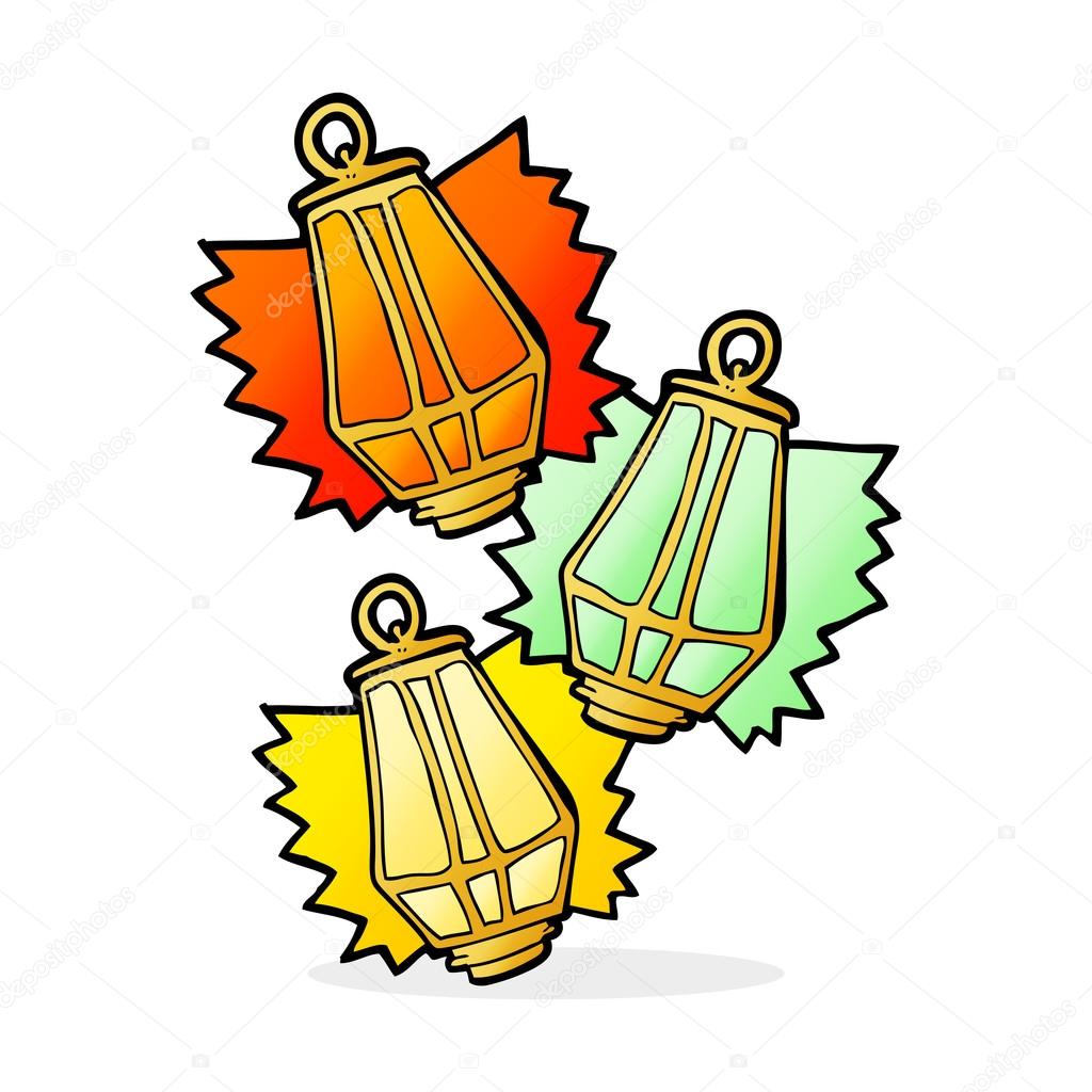 Fumetto di lanterne di Natale — Vettoriale Stock