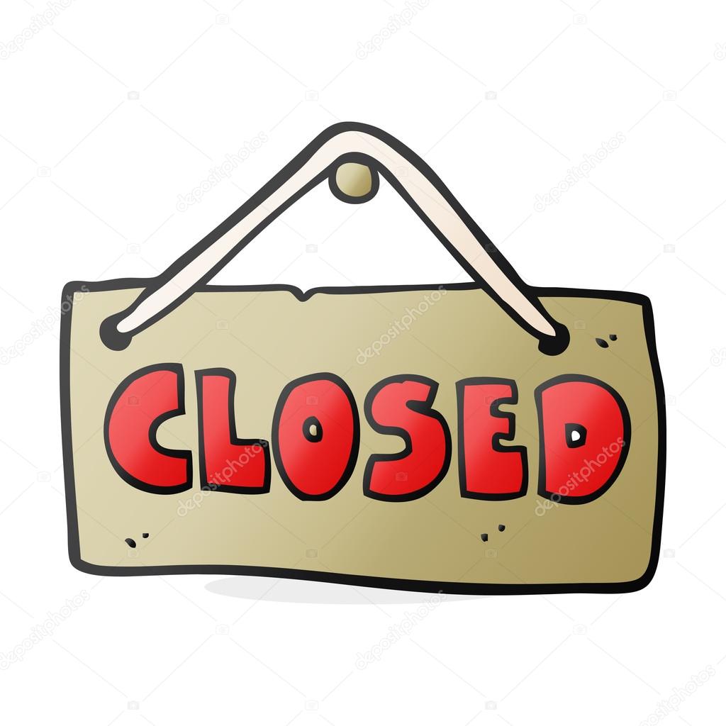 Cartoon closed shop sign Stock Vector by ©lineartestpilot 101976674