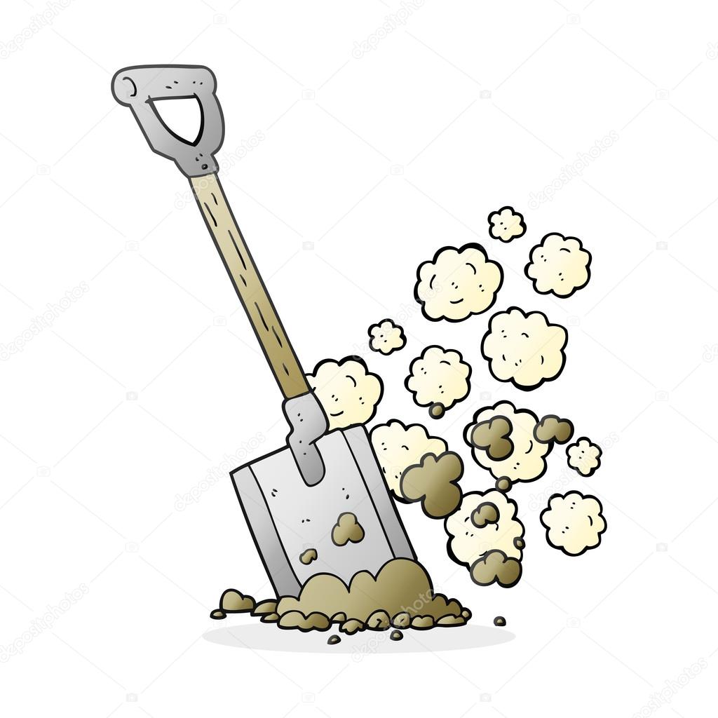 Cartoon shovel in dirt Stock Vector Image by ©lineartestpilot 101978448