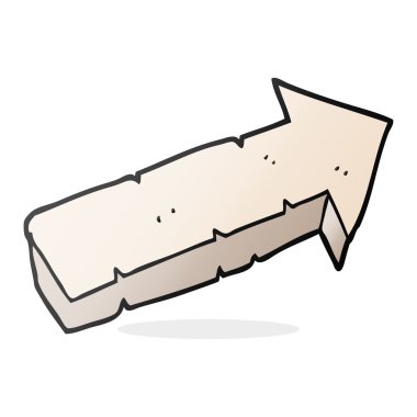 çizgi film taş işaret eden ok