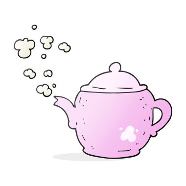 serbest çizilmiş karikatür çaydanlık