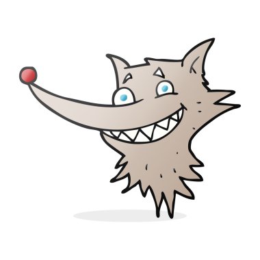 Kurt yüz sırıtarak çizgi film