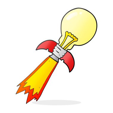 çizgi film ampul roket gemisi