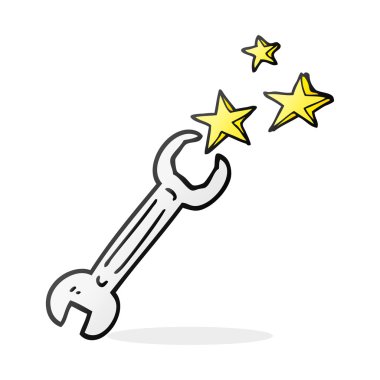 serbest çizilmiş karikatür somun anahtarı