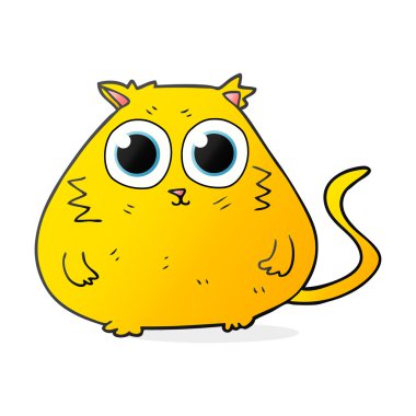 Karikatür kedi iri güzel gözlü